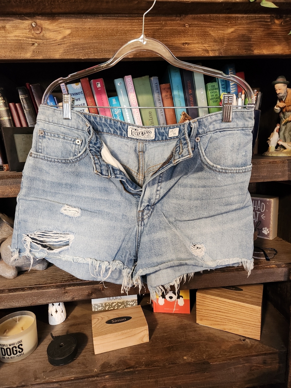 Lucky Brand Light Blue Distressed Denim Cutoff Shorts